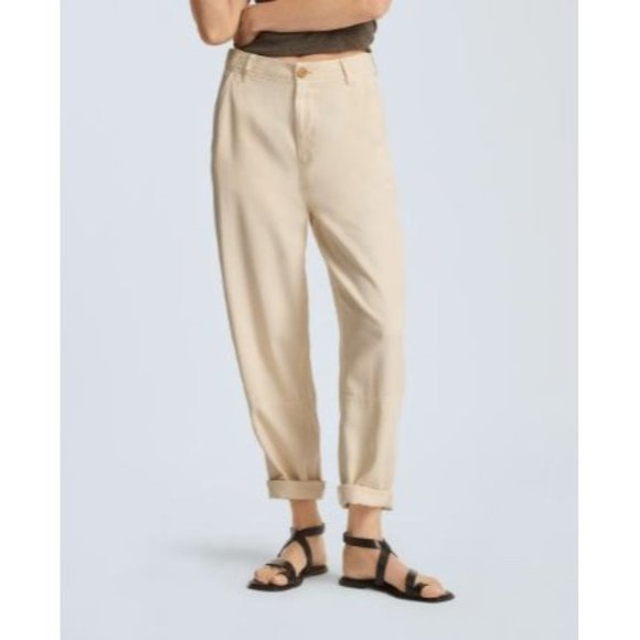 Everlane Pants - NWT Everlane The TENCEL Relaxed Chino Pant Parchment High Rise Tapered Leg - 2